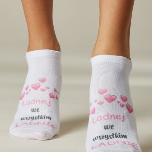 Short socks with slogan