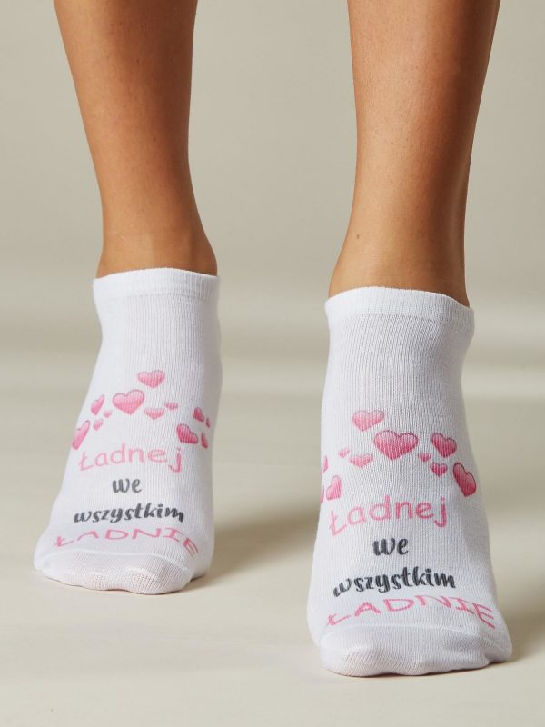 Short socks with slogan