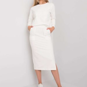 White Cotton Set with Maite Skirt