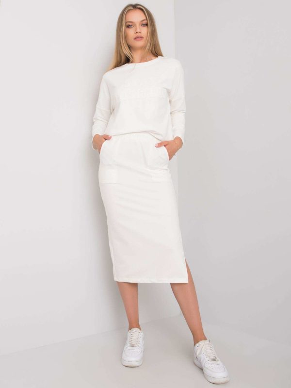 White Cotton Set with Maite Skirt