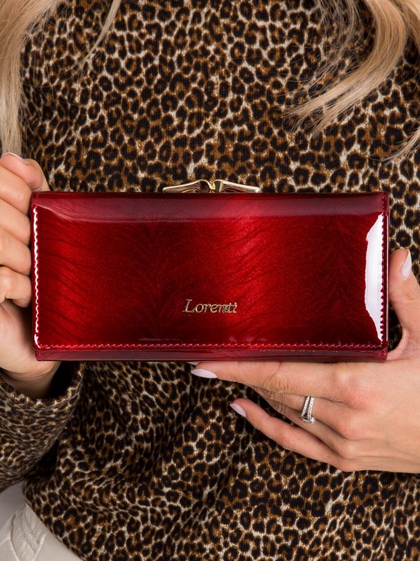 Dark Red Patent Leather Wallet