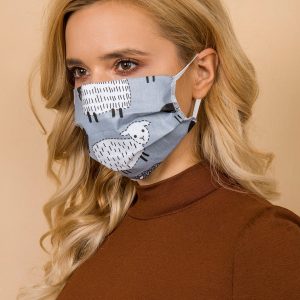 Grey and white reuse protective mask