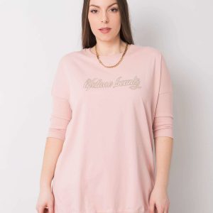 Dirty pink plus size blouse with Beauty inscription