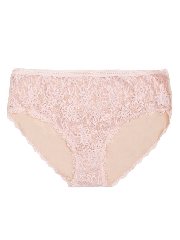 Beige women's panties with high waist