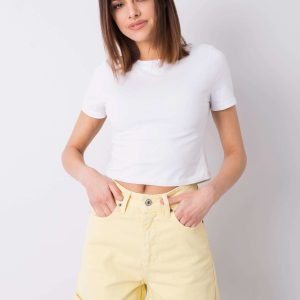 Yellow denim shorts Sloane RUE PARIS