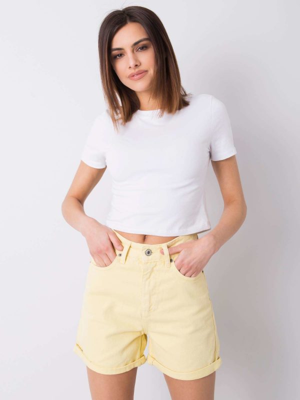 Yellow denim shorts Sloane RUE PARIS