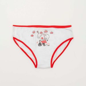 White and red cotton girl panties