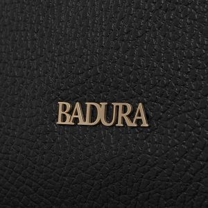 Black leather shoulder bag BADURA