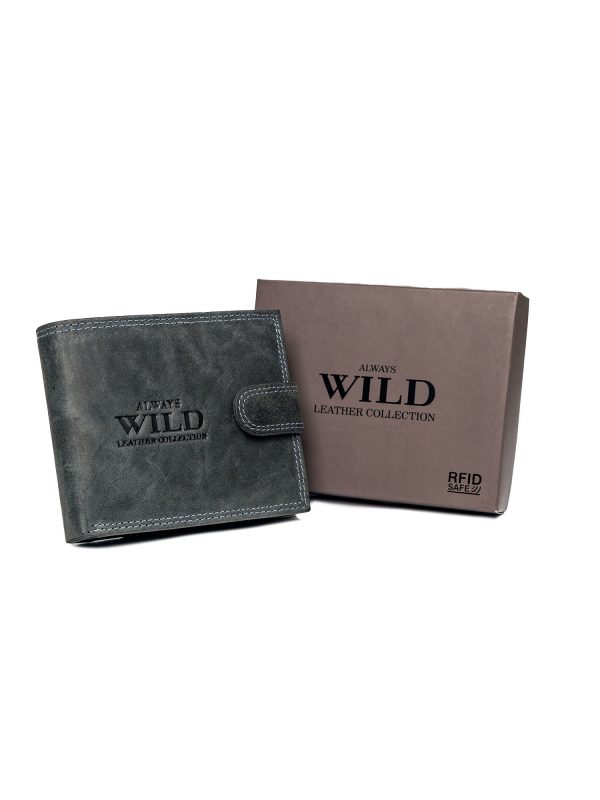 Black Horizontal Men's Wallet with Clasp