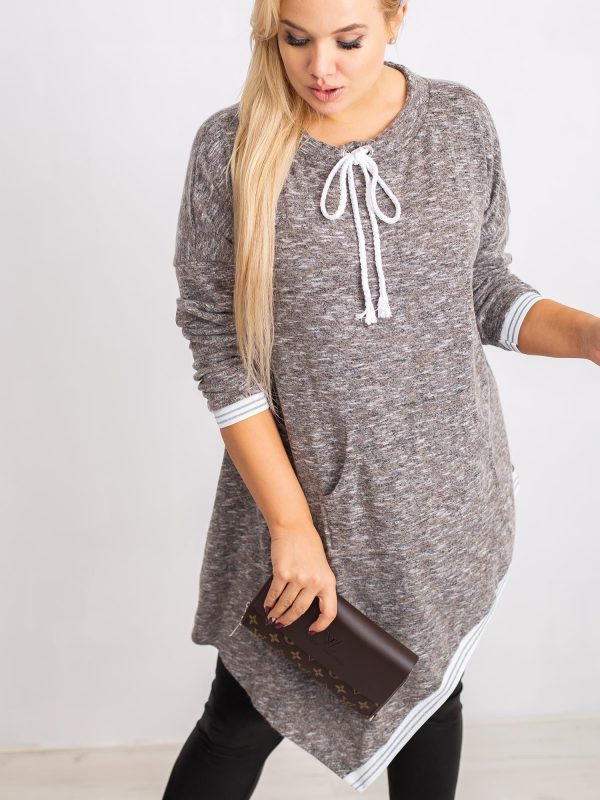 Dark beige tunic plus size Sienna