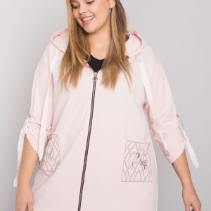 Pale pink plus size zipper sweatshirt Zurich