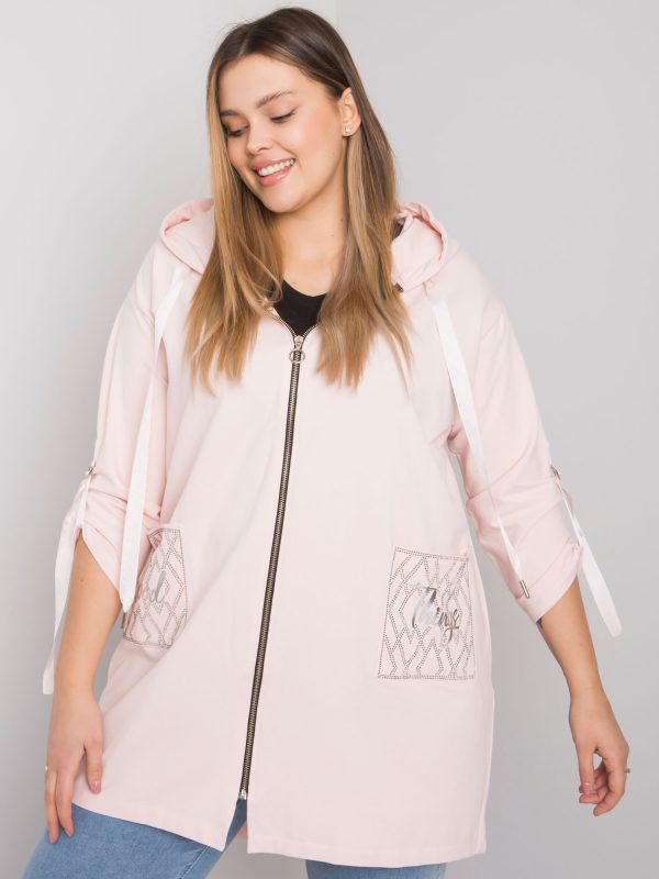 Pale pink plus size zipper sweatshirt Zurich