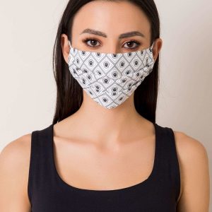 White-Black Patterned Protective Mask