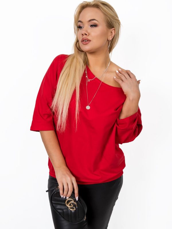 Red plus size blouse Sophie RUE PARIS