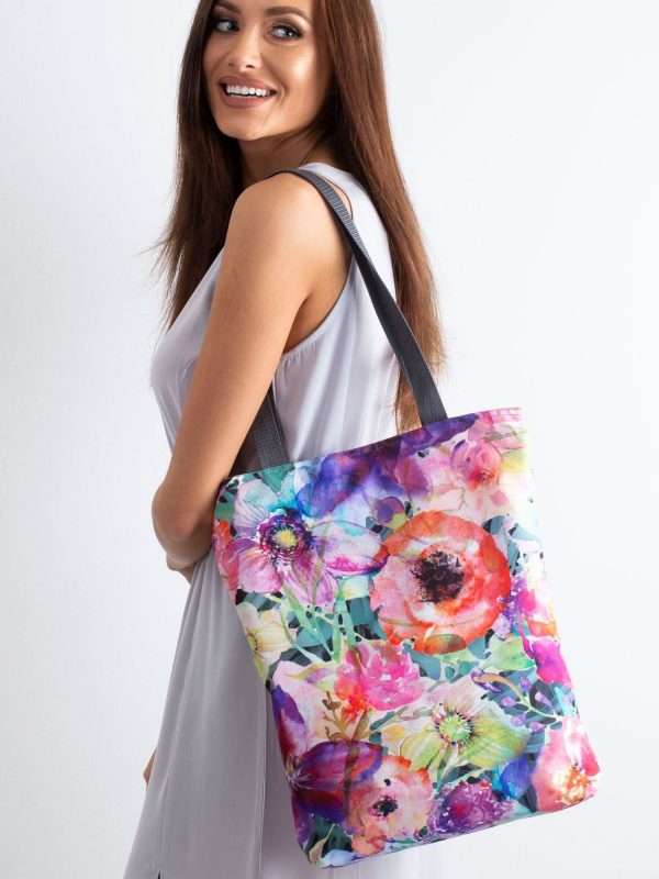 Colorful flower shoulder bag