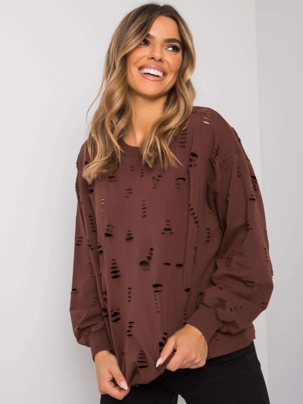 Dark brown cotton sweatshirt Catalina