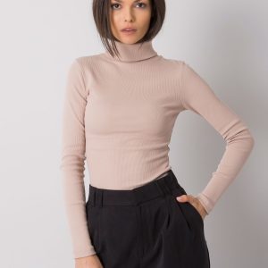 Light beige blouse with turtleneck Elisee RUE PARIS