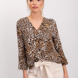 RUE PARIS Black and beige blouse Nella