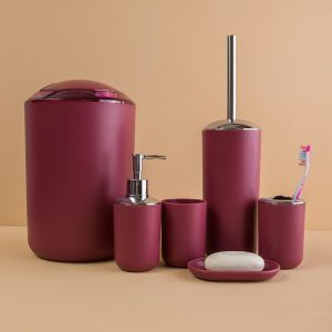 Burgundy Bathroom Accessories Set