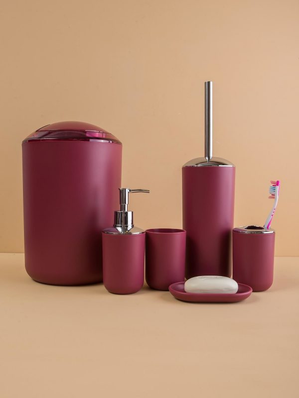 Burgundy Bathroom Accessories Set