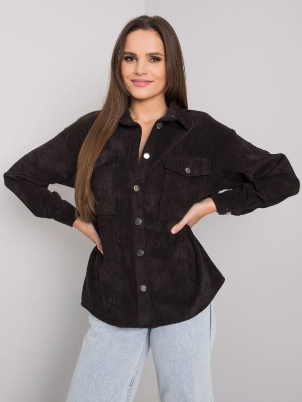 Mary RUE PARIS black corduroy shirt