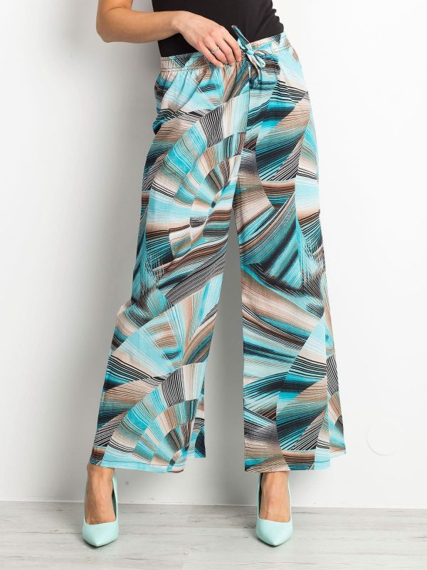 Turquoise and beige Perfume pants