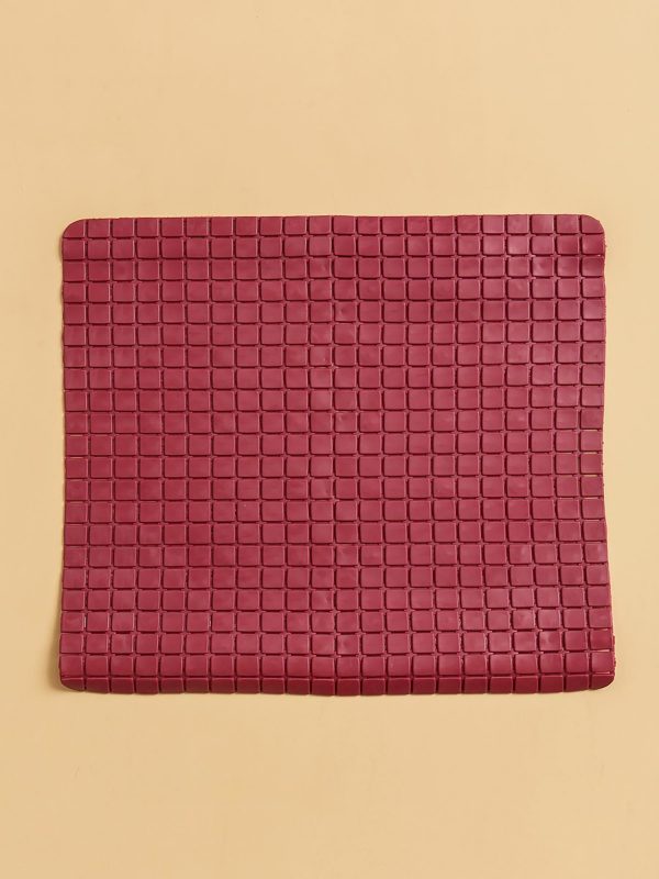 Burgundy Square Bathroom Mat