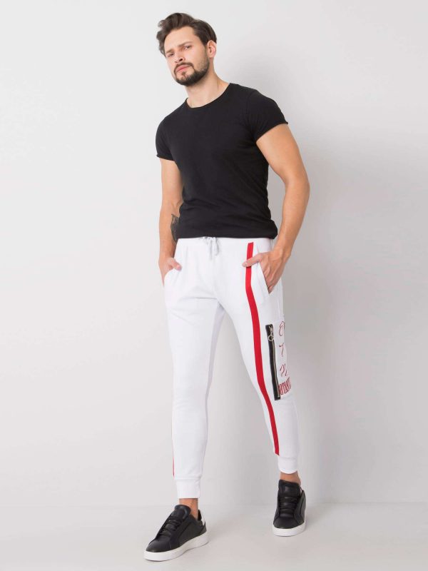 Bradley Print Men's White Sweatpants