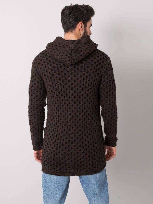 Dark Brown Keith Men's Hooded Sweater