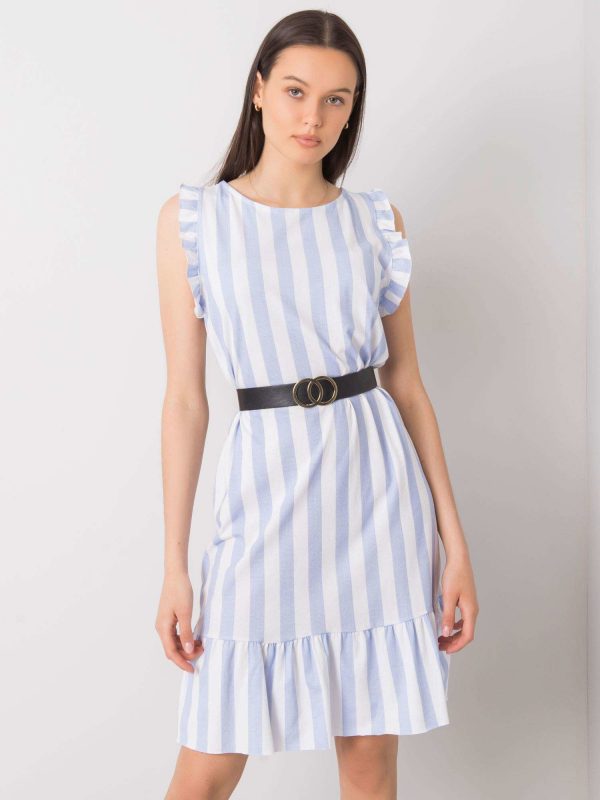 Light Blue Striped Maude Dress