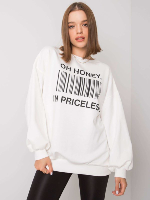 Ecru sweatshirt with print by Karis