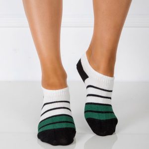 White and green women's feet