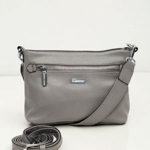 Grey handbag with detachable strap