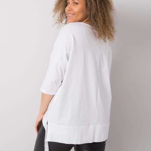 White plus size blouse with Darren applique