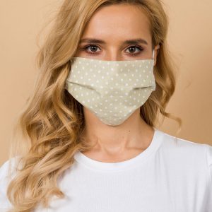 Beige protective mask with peas