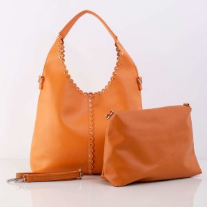 Orange eco-leather city bag