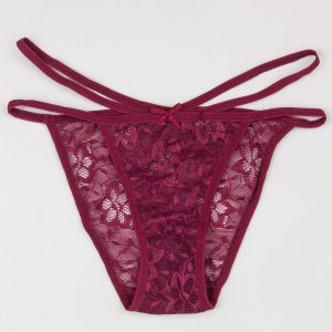 Burgundy lace panties