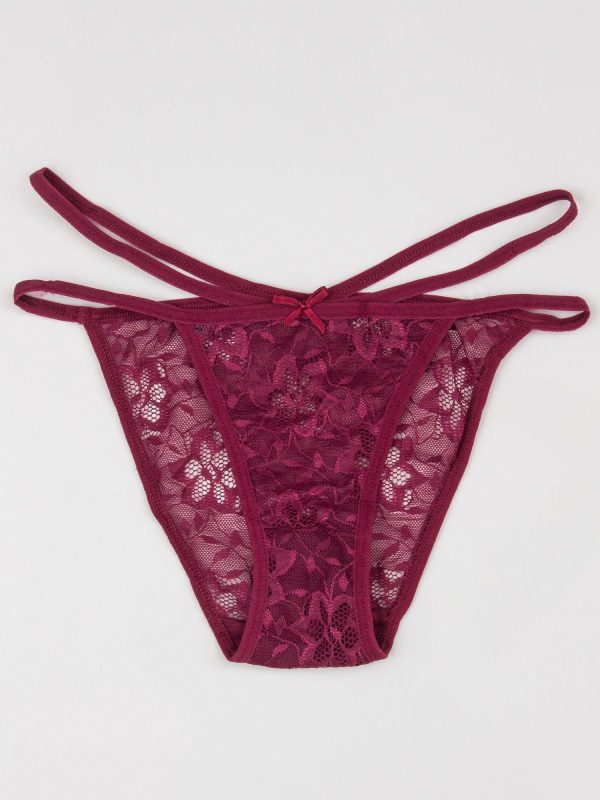 Burgundy lace panties
