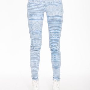 Light Blue Jeggins Jeans Pants in Aztec Patterns