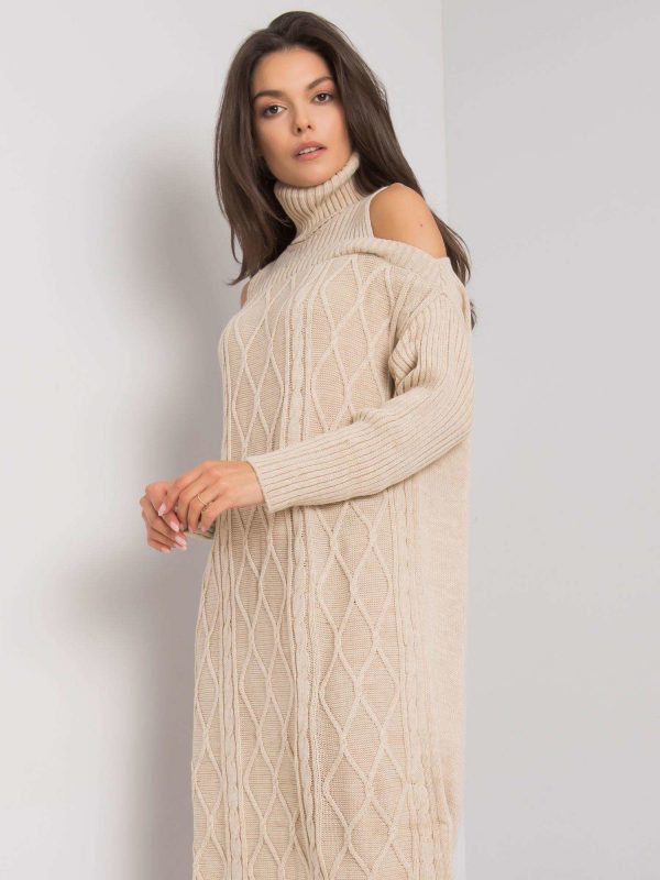 Beige knitted dress Fernanda RUE PARIS