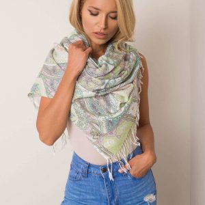 Turquoise scarf in colorful patterns