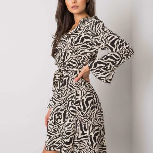 Beige and black Andi zebra dress