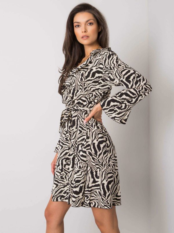 Beige and black Andi zebra dress