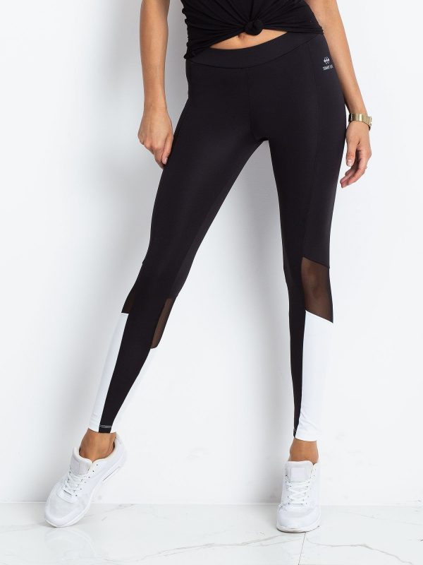 TOMMY LIFE Black & White Sports Leggings