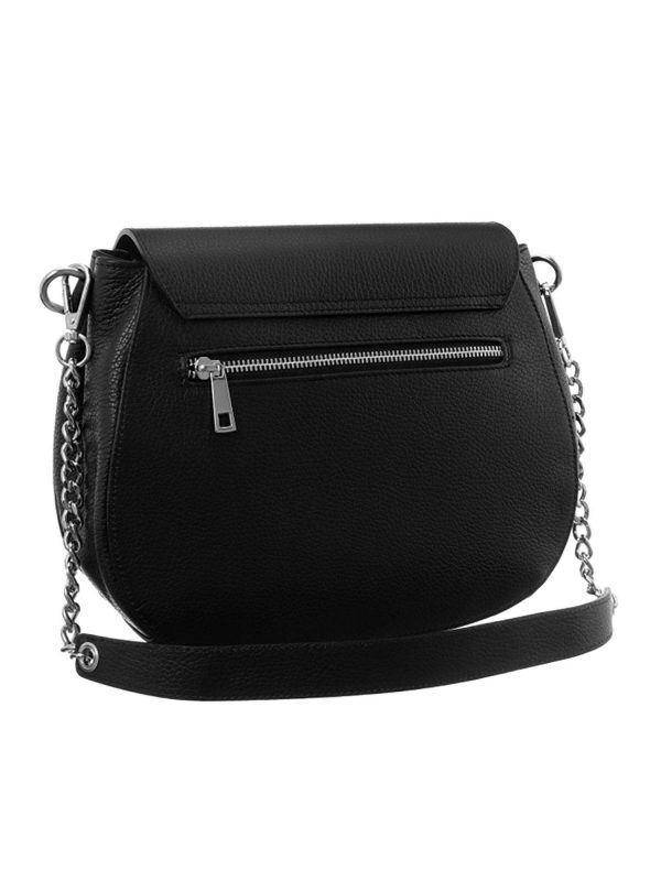 Black Leather Messenger Bag BADURA