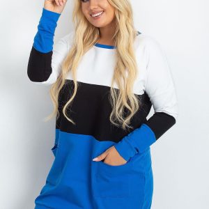 White and navy blue tunic plus size Bease