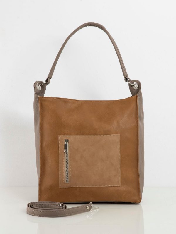 Light brown large bag with pocket