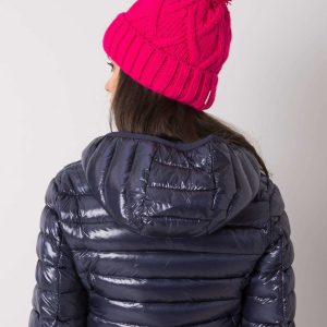 Pink winter hat with pompom