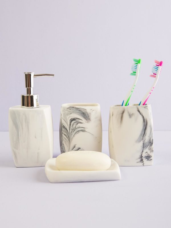 White Bathroom Accessory Set