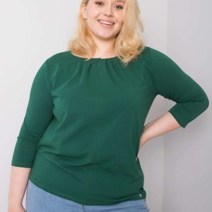 Dark Green Plus Size Jodie Cotton Blouse